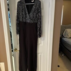 Black and Silver Sequin Jumpsuit
